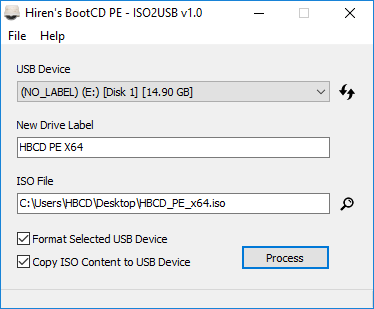 Hiren's BootCD PE - ISO2USB 1.1 HBCD_ISO2USB