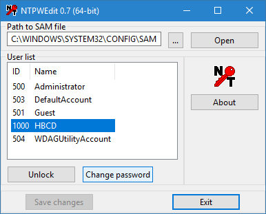 Nt password